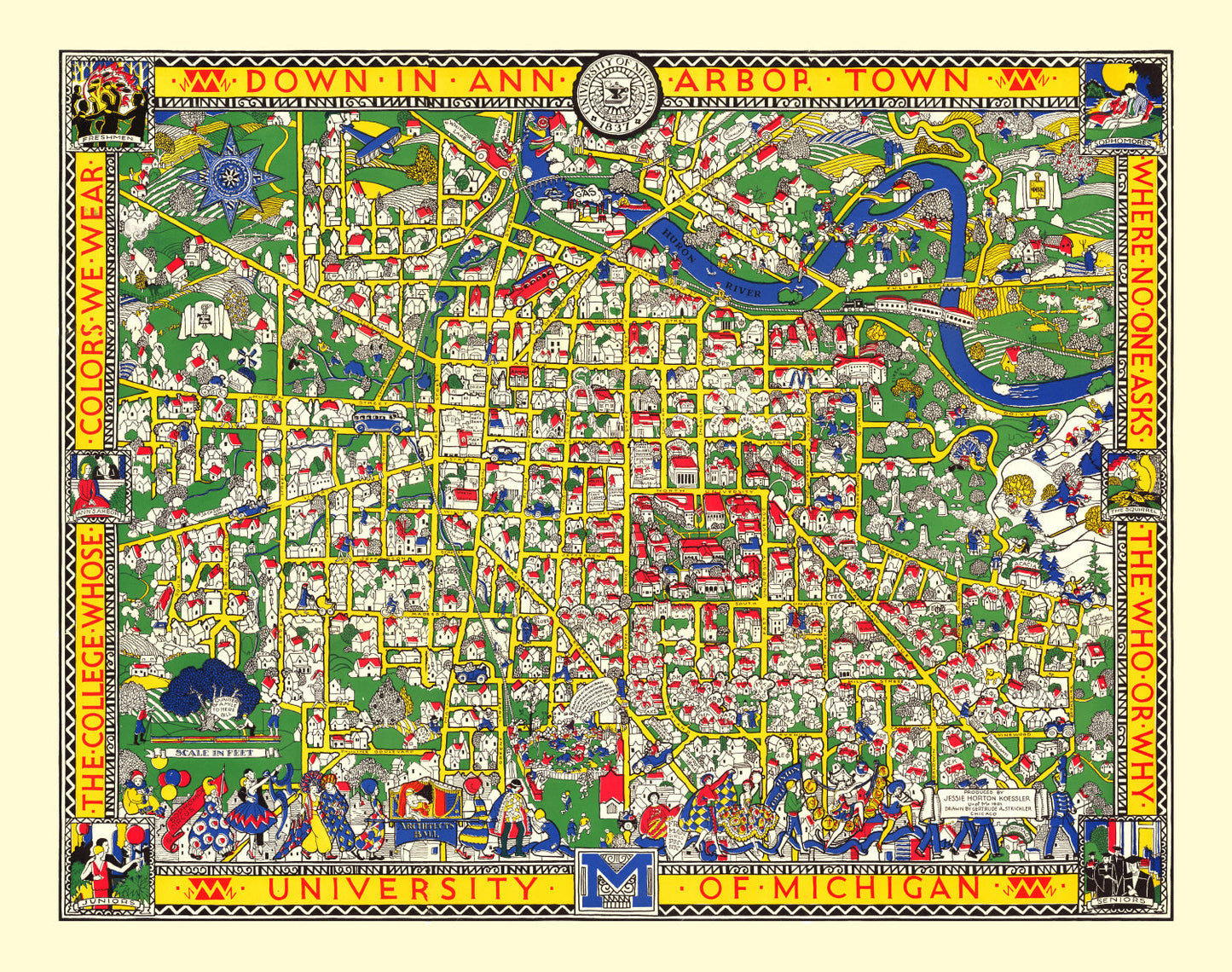 Vintage Map of University of Michigan, 1926