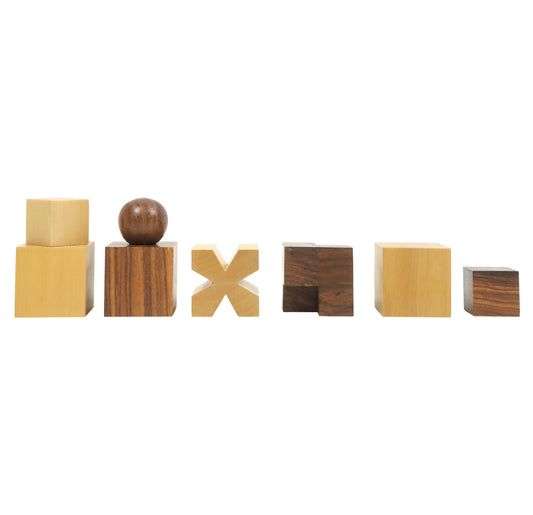 Reproduced 1923 Bauhaus chess pieces Only set -Golden Rosewood & Boxwood-2" King