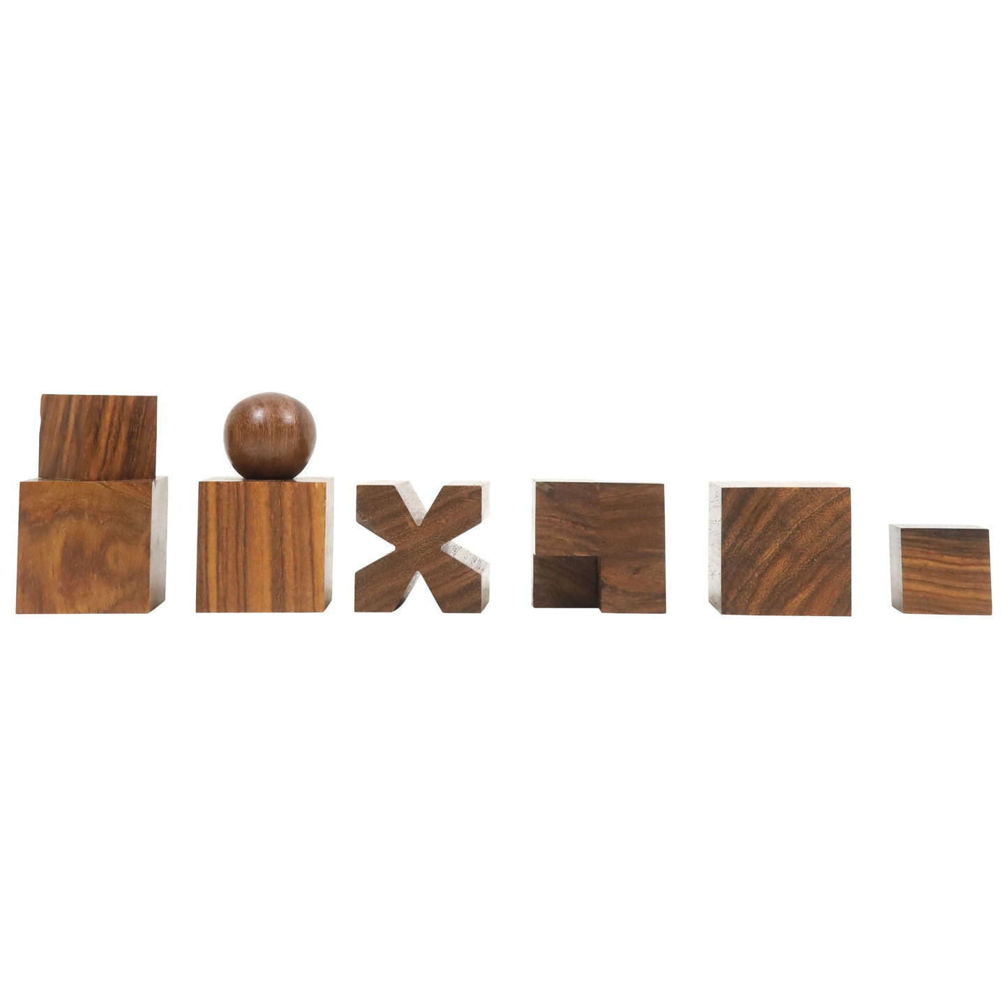 Reproduced 1923 Bauhaus chess pieces Only set -Golden Rosewood & Boxwood-2" King