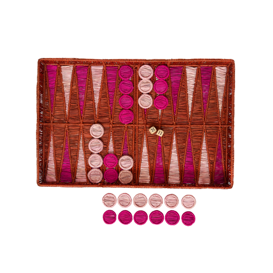 Woven Raffia Backgammon Set
