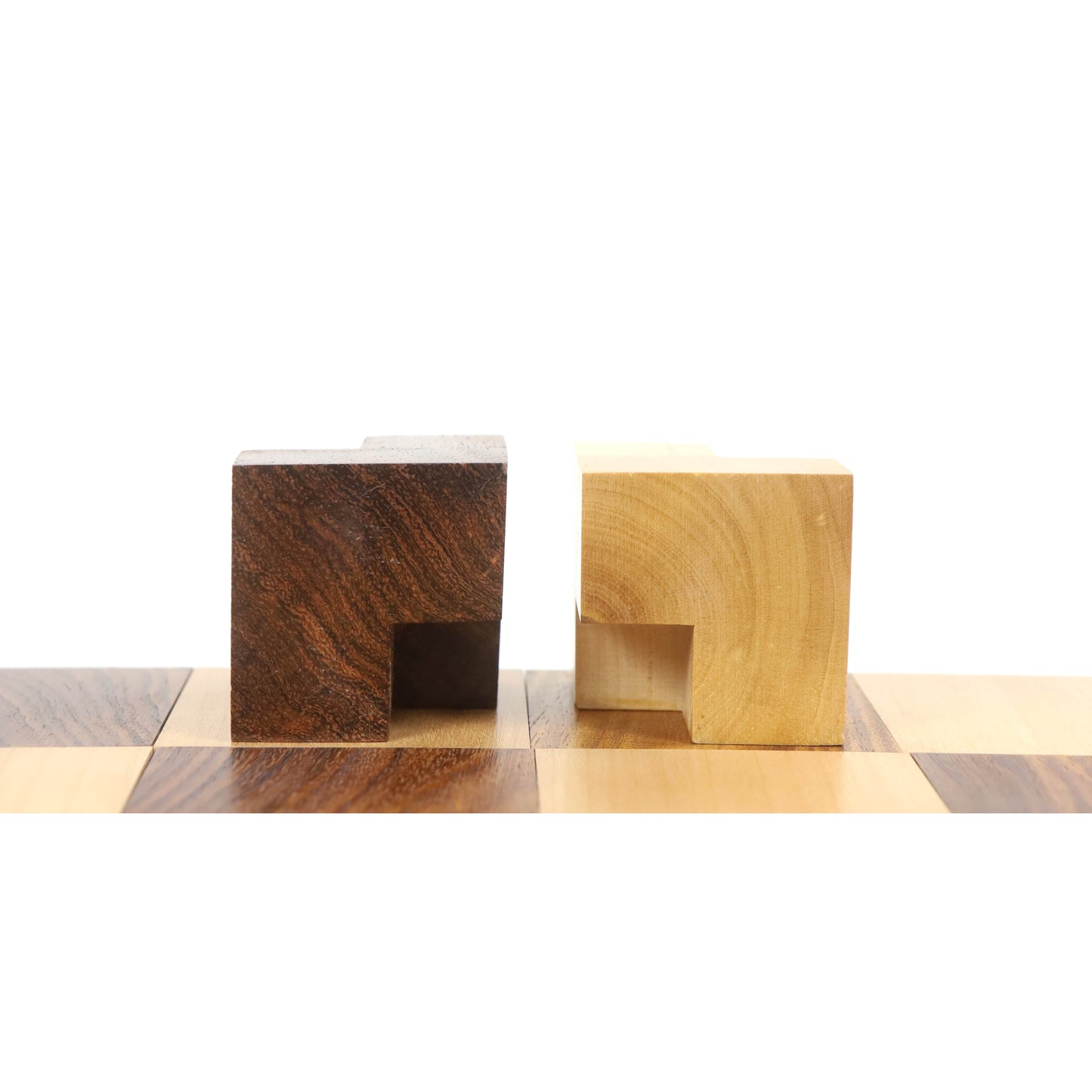 Reproduced 1923 Bauhaus chess pieces Only set -Golden Rosewood & Boxwood-2" King