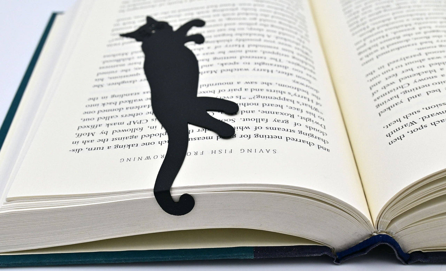 Curious Cat 'Hanging' Metal Bookmark