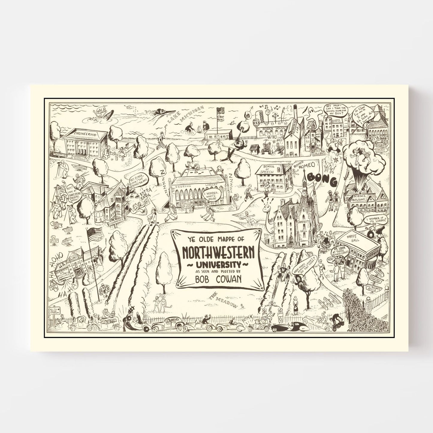 Vintage Map of Northwestern University, 1940
