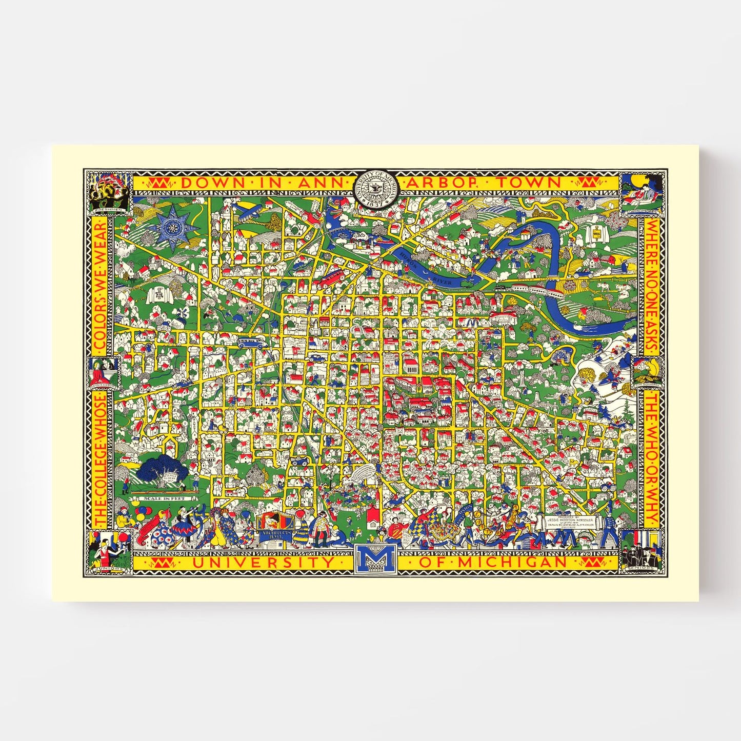 Vintage Map of University of Michigan, 1926