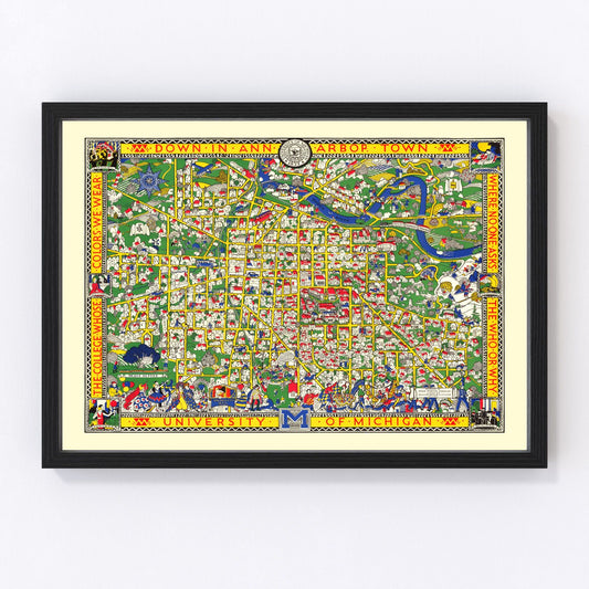 Vintage Map of University of Michigan, 1926