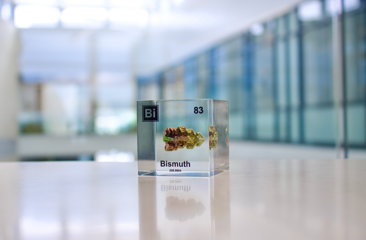 Bismuth Crystal in Lucite