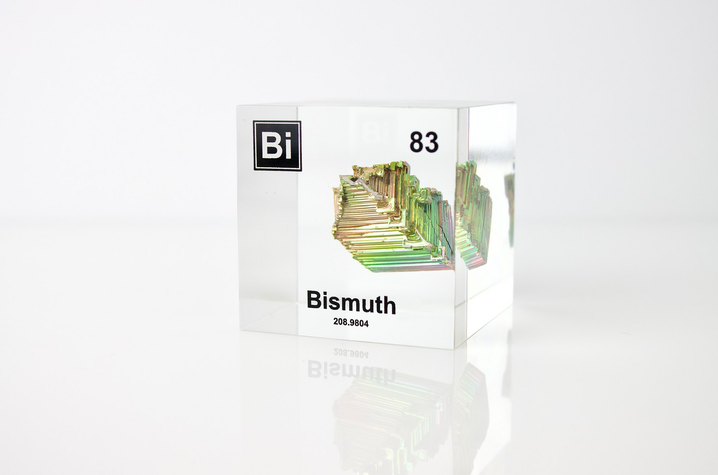 Bismuth Crystal in Lucite