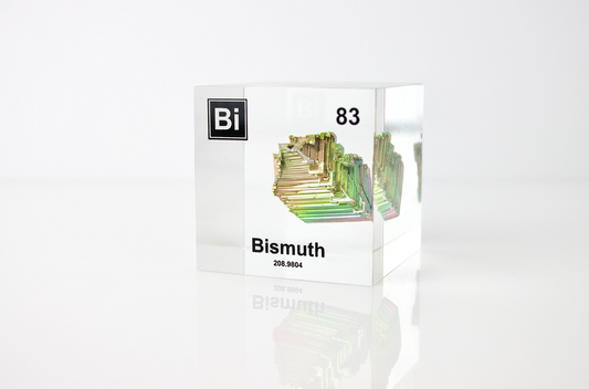 Bismuth Crystal in Lucite