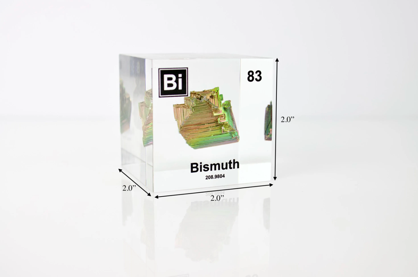 Bismuth Crystal in Lucite