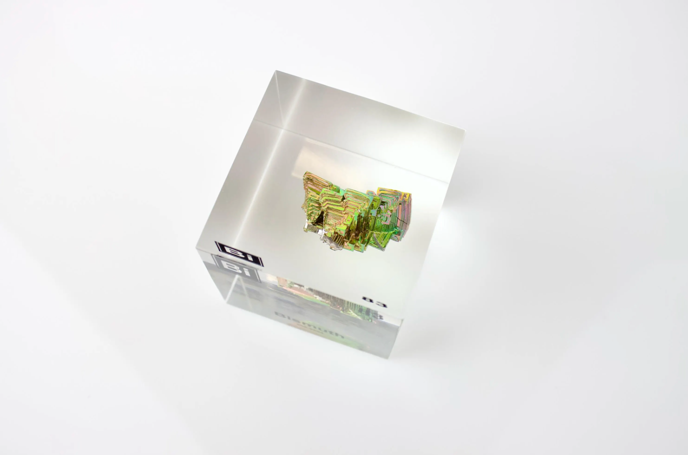 Bismuth Crystal in Lucite
