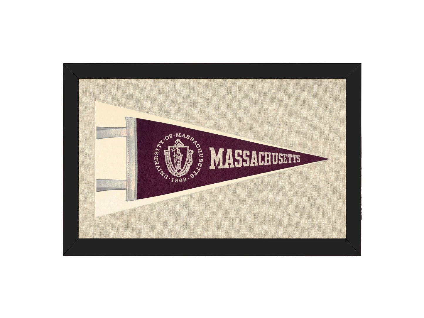Vintage UMASS - University of Massachusetts College Pennant