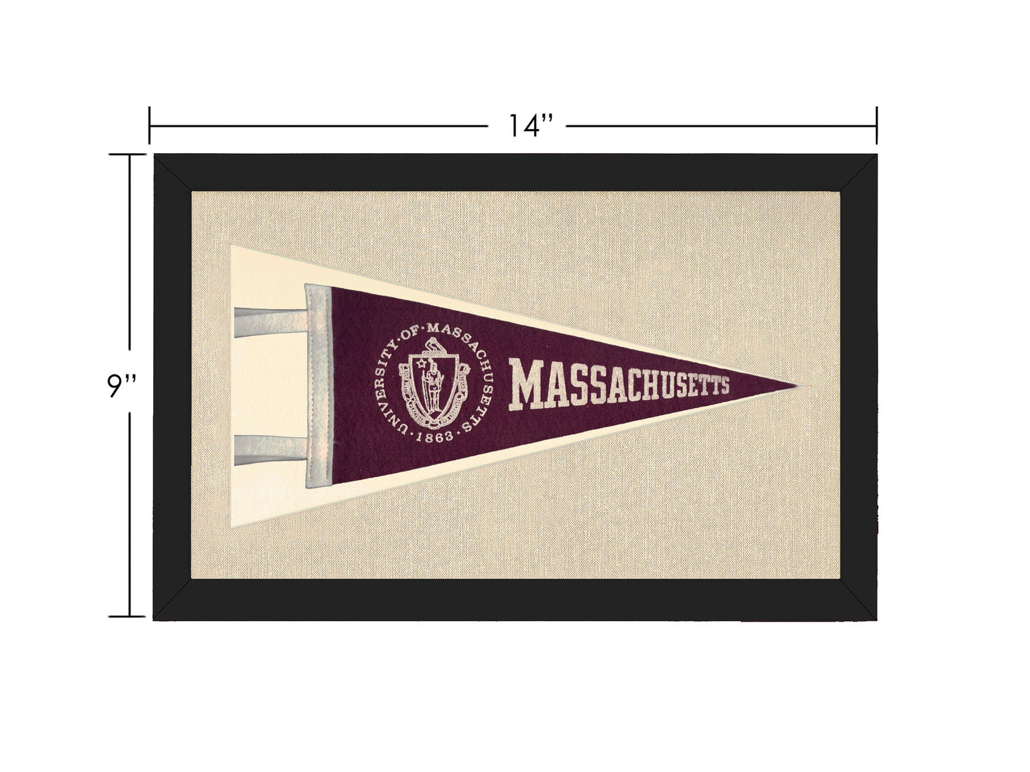 Vintage UMASS - University of Massachusetts College Pennant
