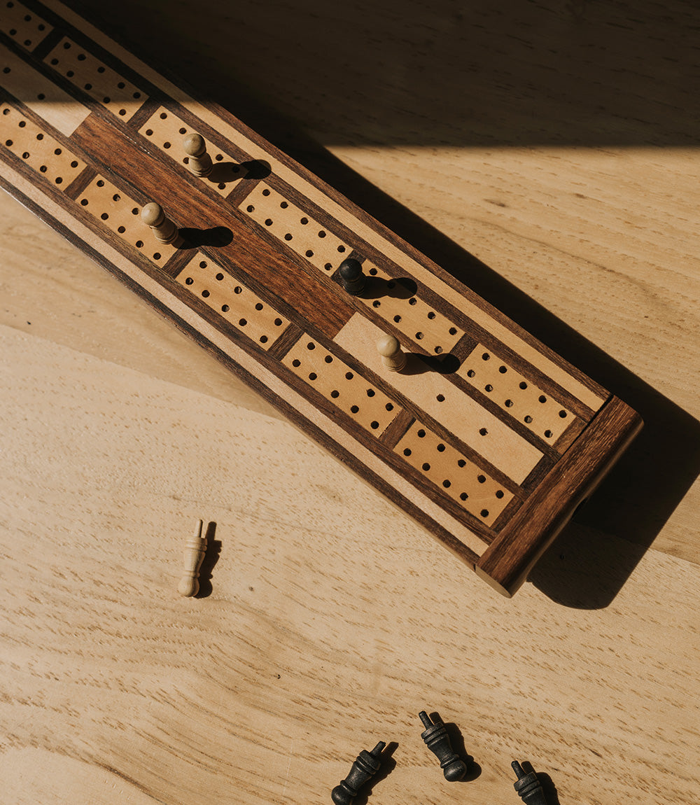 Cribbage Board, Indian Rosewood and Haldu