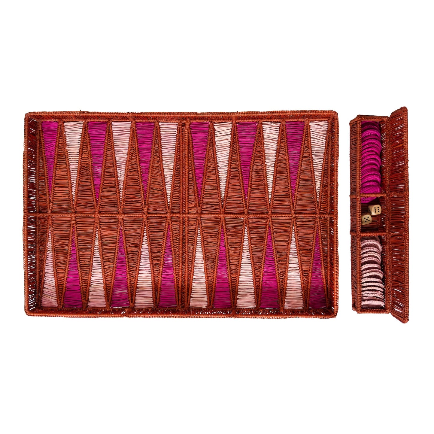 Woven Raffia Backgammon Set