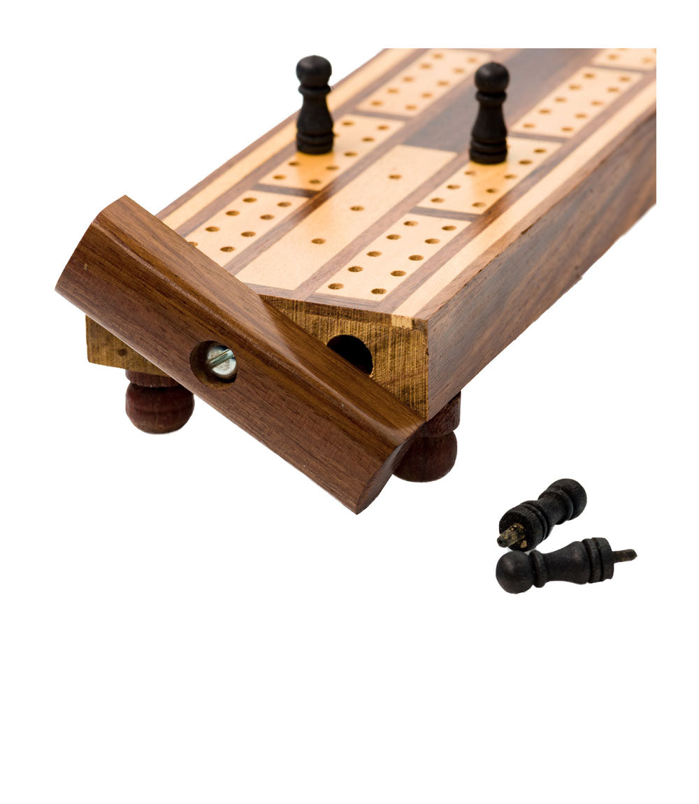 Cribbage Board, Indian Rosewood and Haldu