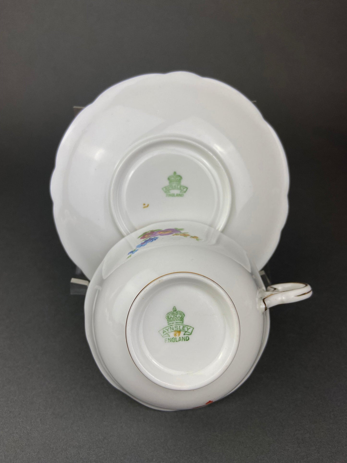 Aynsley Fine Bone China Cup and Saucer: Multi-Floral