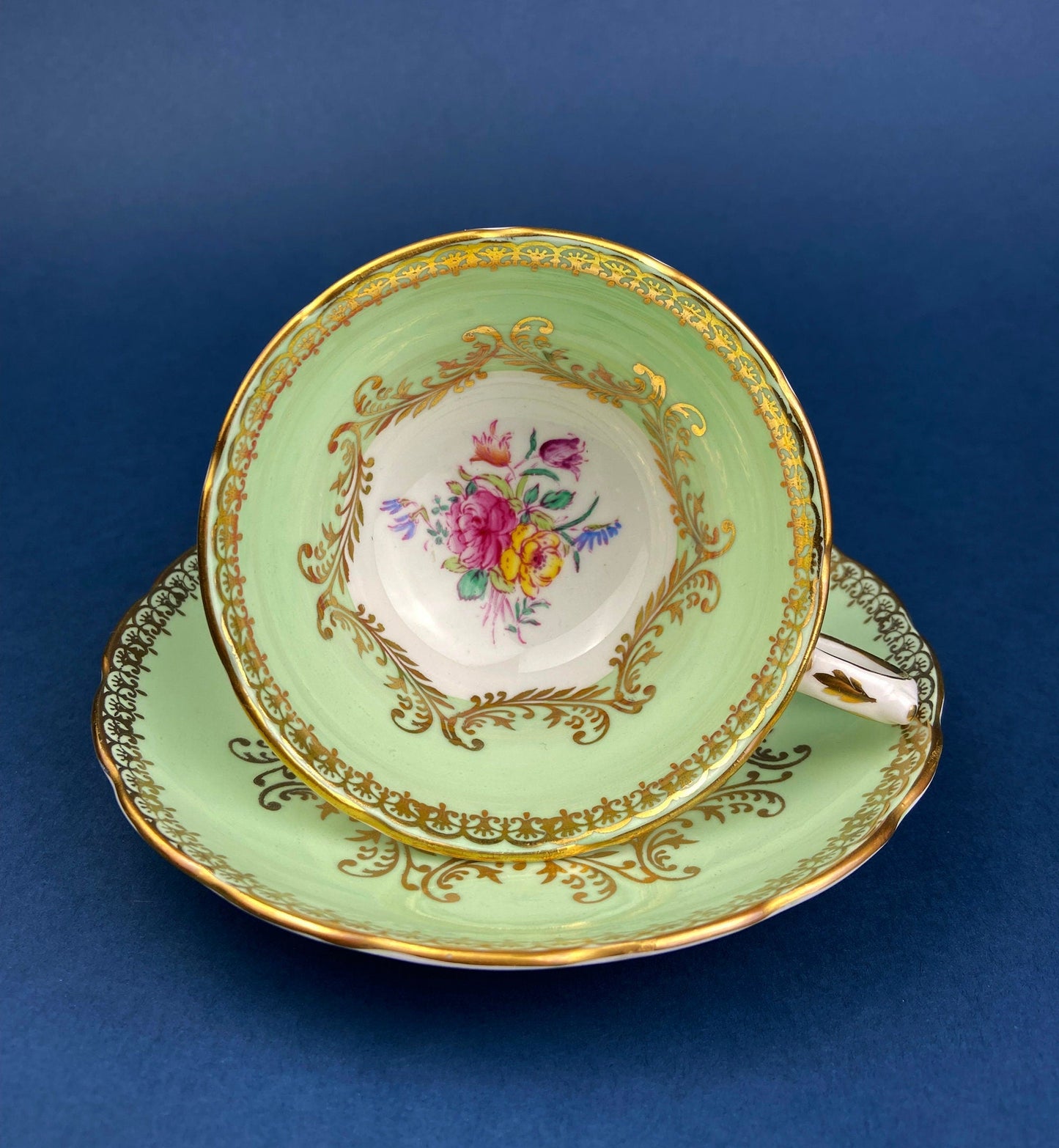 Grosvenor Fine Bone China Cup and Saucer: Mint Green