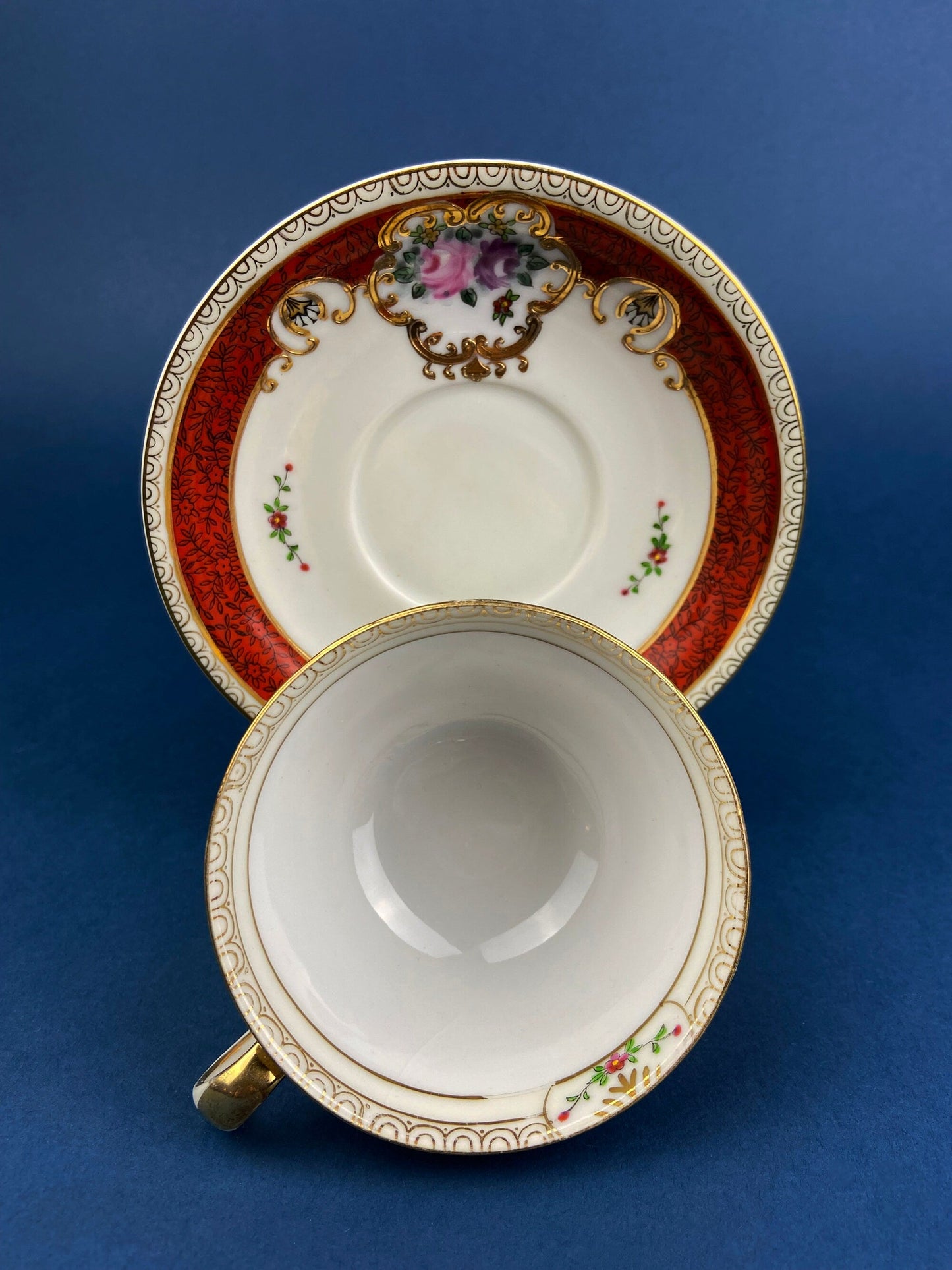 Vintage Teacup and Saucer — Hand Painted, Occupied Japan