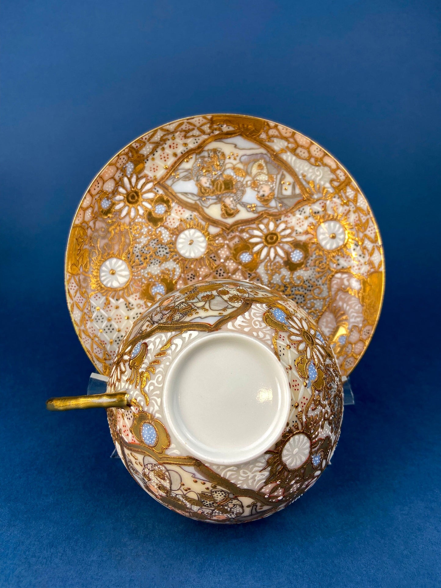 Antique Japanese Moriage Tea Service: Six Settings