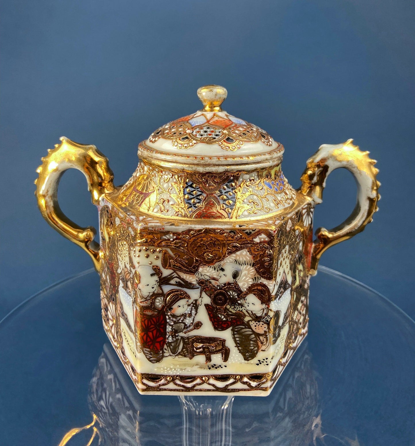 Antique Japanese Moriage Tea Service: Six Settings