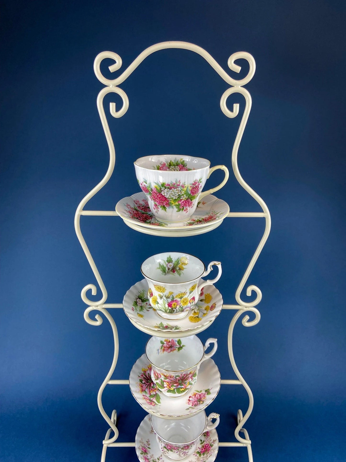 Aynsley Fine Bone China Cup and Saucer: Hand-Painted Fruit