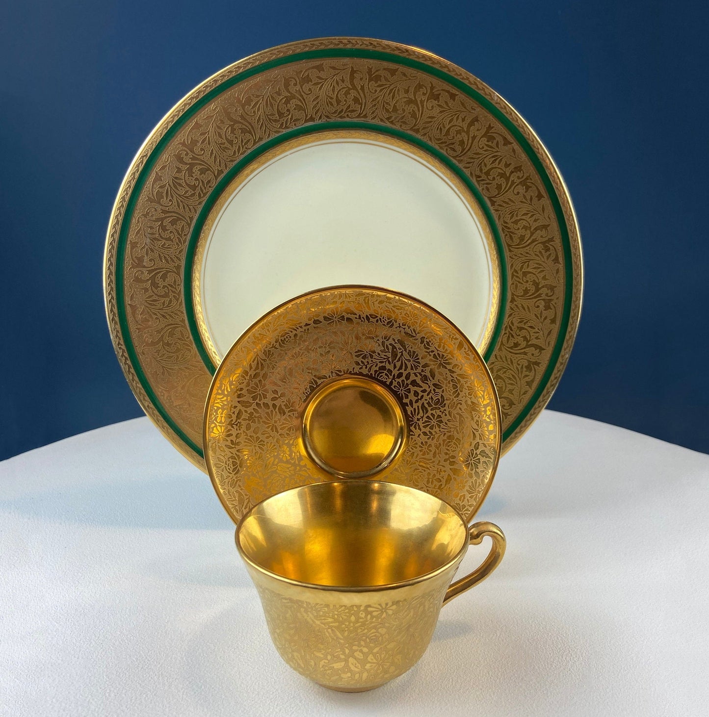 Wheeling Gold Cup and Saucer with Hutschenreuther Plate