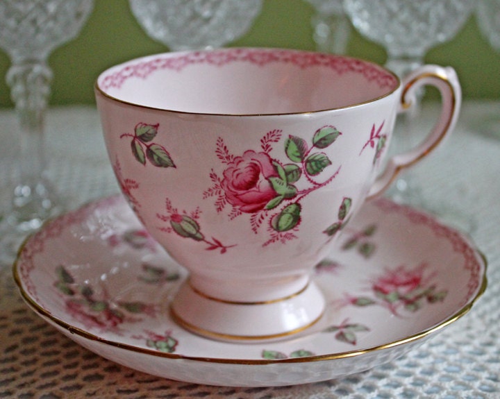 Grosvenor Fine Bone China Cup and Saucer: Mint Green