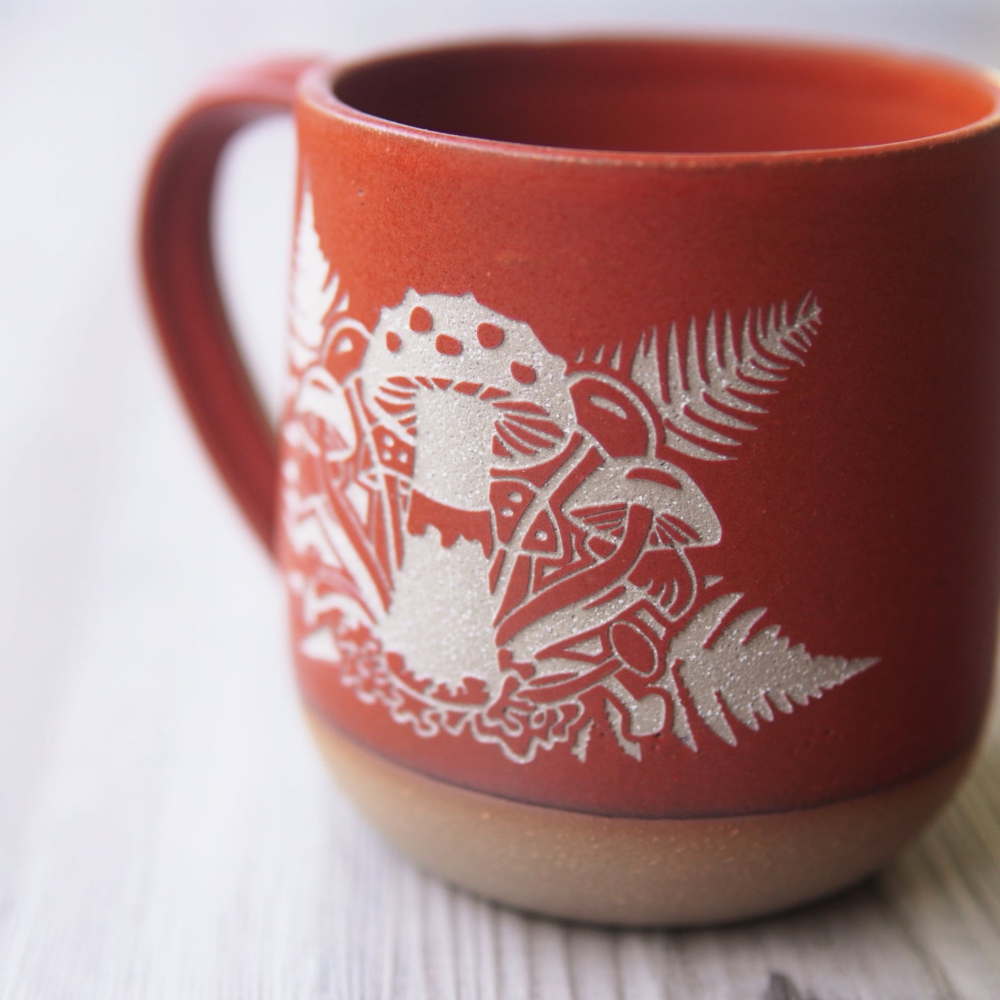 Mushrooms and Ferns Mug, Farmhouse Style