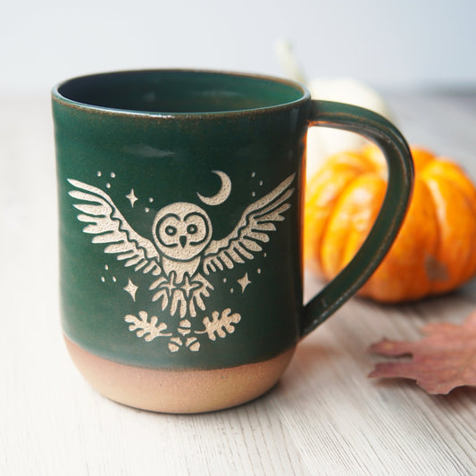 Owl and Oak Mug, Farmhouse Style
