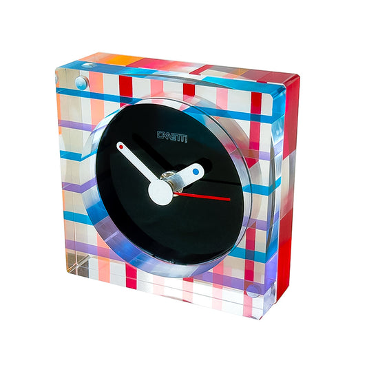 Original Square Acrylic Clock, Colorful Layers