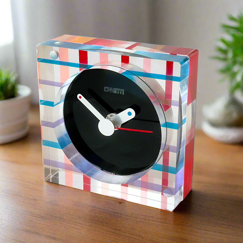 Original Square Acrylic Clock, Colorful Layers